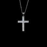 Iced Cross Chain Silber