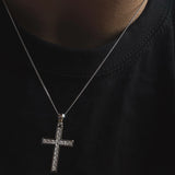 Iced Cross Chain Silber
