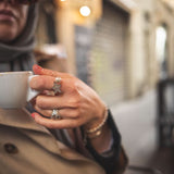 Pearl Star Ring Silber