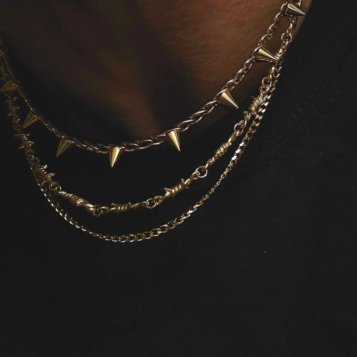Barbed wire chain gold hotsell